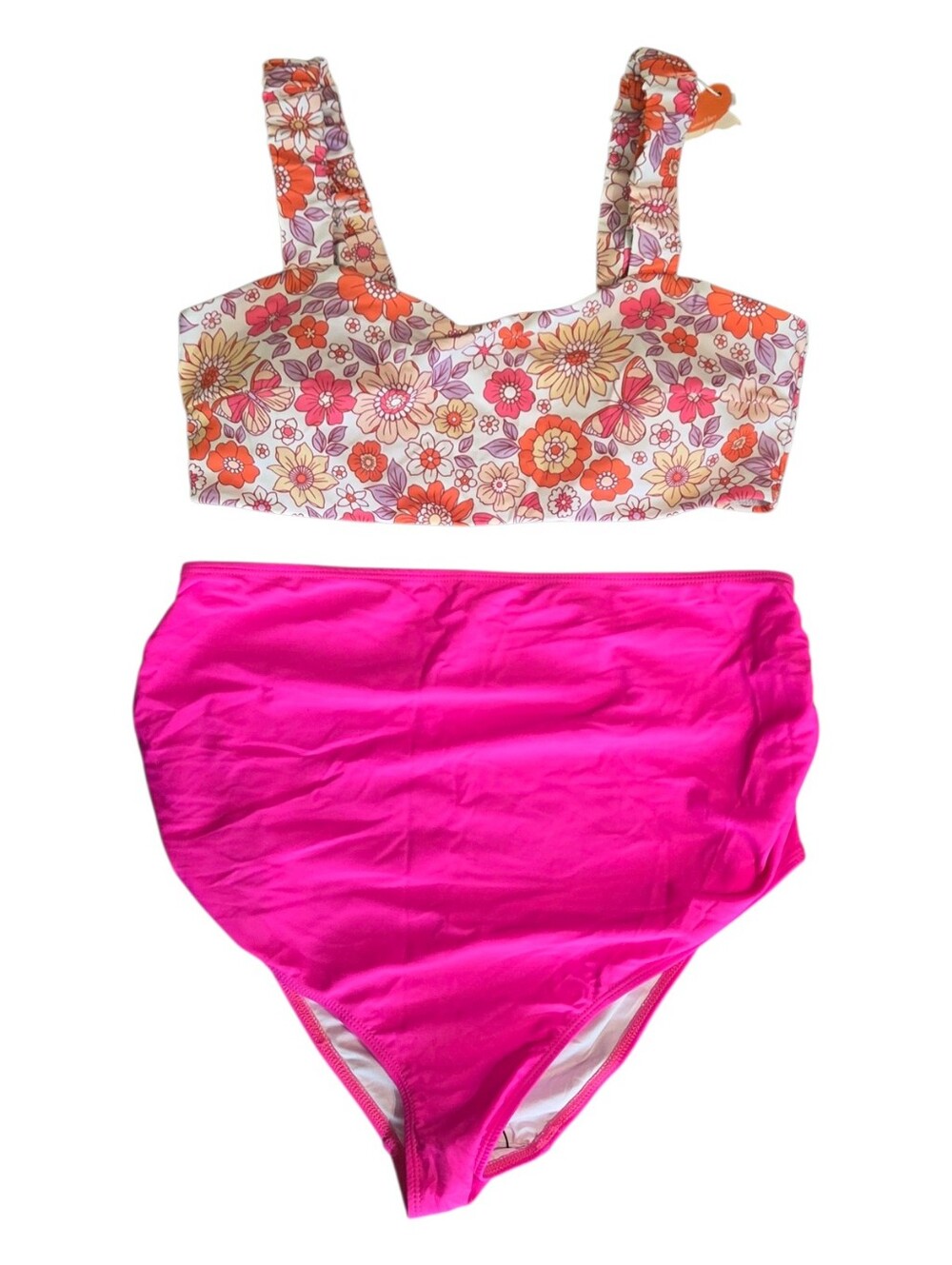 Summer Mae 2 Piece Maternity Swimsuit With Floral Top And High Waist Bottoms